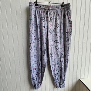Briefly Stated Women’s Unicorn Jogger Sleep Pants Gray 2X (18w/20w)